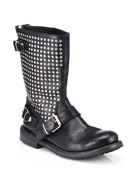 Burberry Leather Moto Boots 